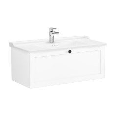 Vitra Root Classic 68827 Lavabo Dolabı, Tek Çekmeceli, 100 Cm, Mat Beyaz, Klasik Lavabolu